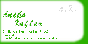 aniko kofler business card